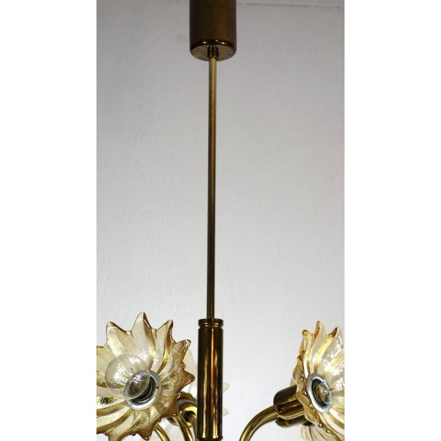 1970s Vintage Hanging Light in Brass and Glass from Sische Leuchten, 1970s For Sale - Image 5 of 15