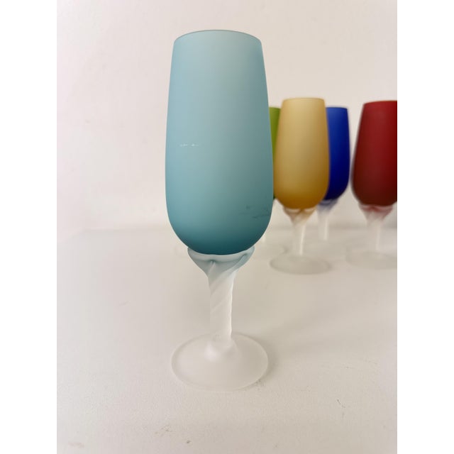 Glass Vintage Murano Glass Champagne Glasses, 1970, Set of 6 For Sale - Image 7 of 11