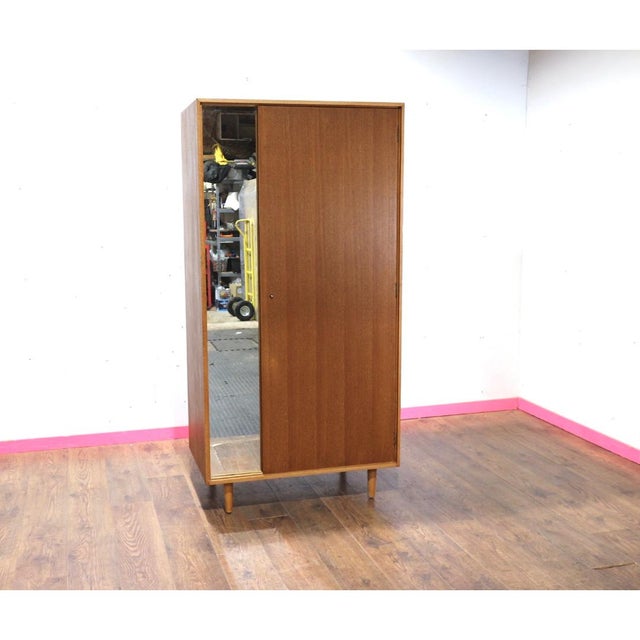 1960s Mid Century Modern Vintage Teak Armoire Wardrobe by Stag Danish Style For Sale - Image 13 of 15