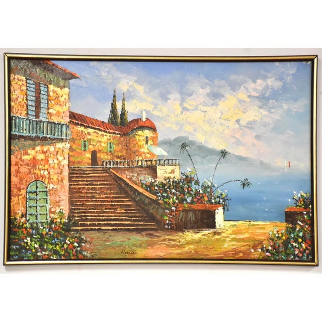 Signed Rossini Landscape Oil on Canvas Painting For Sale - Image 9 of 9