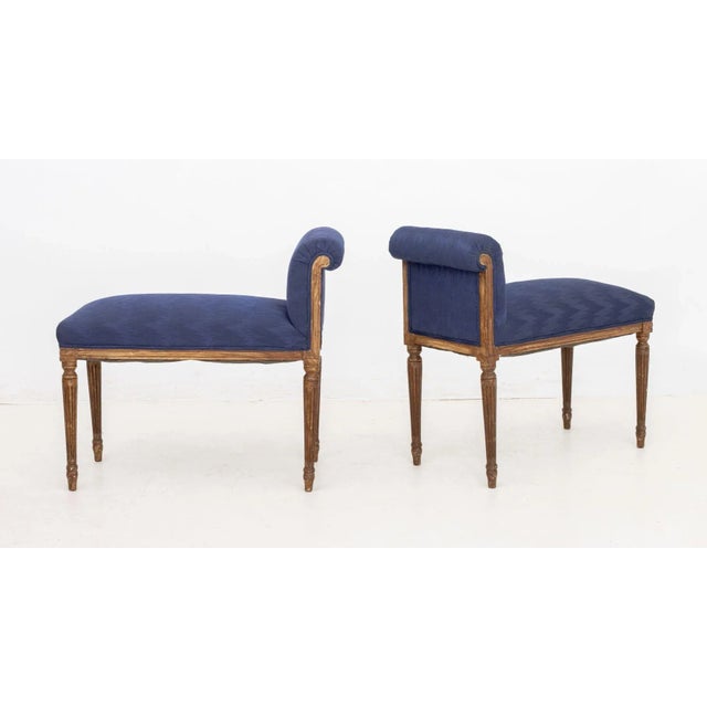 Mid 20th Century Louis XVI Style Upholstered Window Seats, Pair For Sale - Image 5 of 5