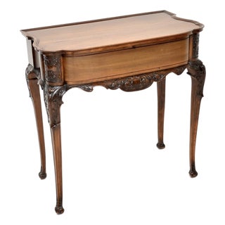 Antique Victorian Carved Walnut Console Table, 1860s For Sale