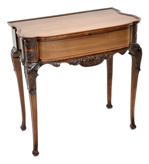 Antique Victorian Carved Walnut Console Table, 1860s