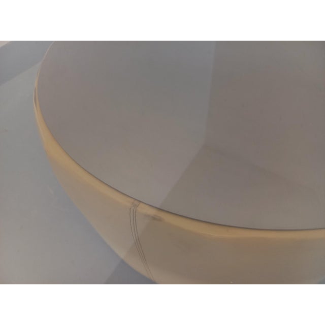 Vintage Round Coffee Table in Glass with Leather and Metal, 1970s For Sale - Image 9 of 18