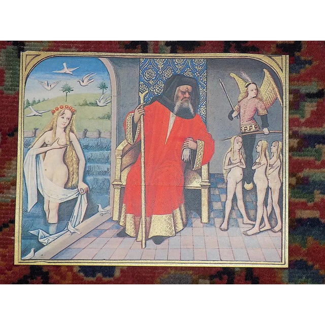 Blue Vintage Heliogravures From "Verve" Art Journal After 15th C. Illuminations of Mythological Figures - Set of 9 For Sale - Image 8 of 12