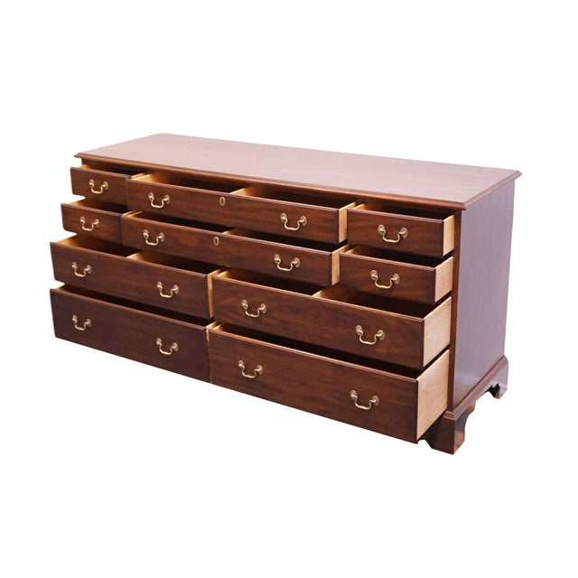 Henkel Harris Virginia Galleries Solid Mahogany Traditional Style 66" Double Dresser 176-840 For Sale In Kansas City - Image 6 of 14