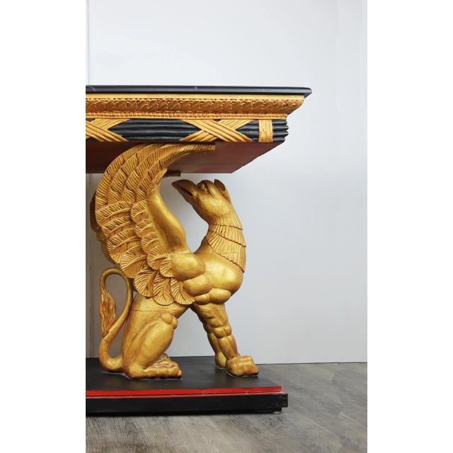 Vintage 19Century Carved Giltwood Console Table For Sale - Image 10 of 12