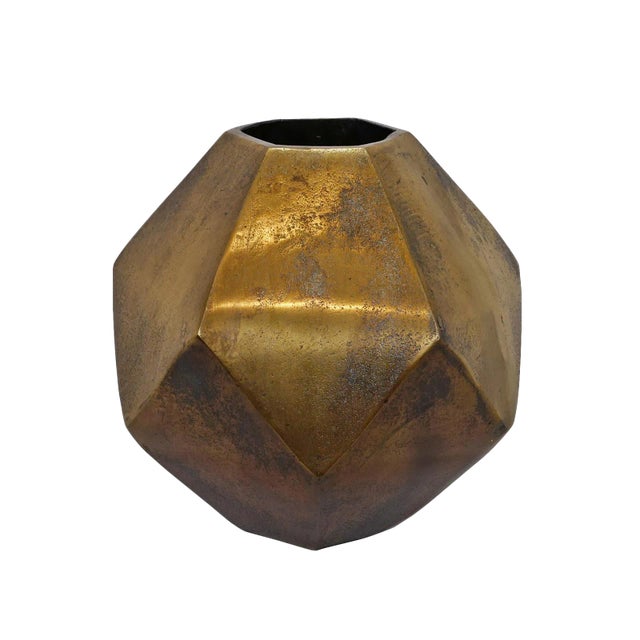 Brass Prism Vase For Sale