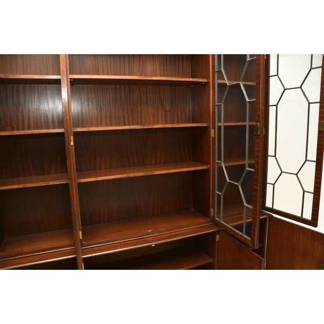 Antique Georgian Style Breakfront Bookcase, 1930 For Sale - Image 4 of 11