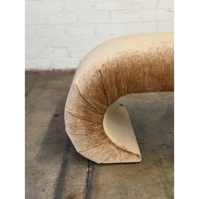 Not Yet Made - Made To Order Sculptural Waterfall Bench in Cognac For Sale - Image 5 of 12