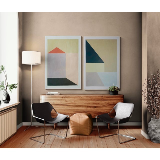 Mixed Media Geometric With Neutral Tones For Sale - Image 4 of 4
