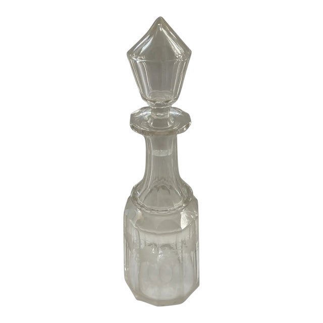 Antique American Brilliant Cut-Glass Cruet With Stopper For Sale