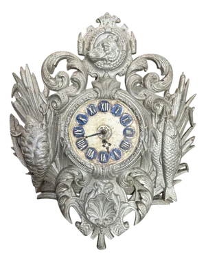 German Cast Iron Clock, 1890s