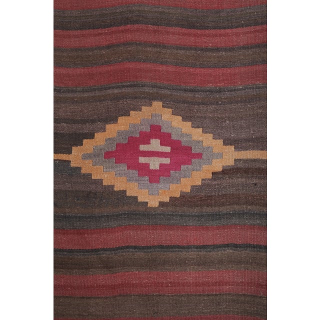 Vintage Striped Turkish Kilim Runner - Stair Tread For Sale - Image 10 of 13