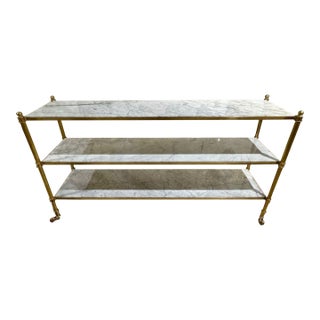 Custom French Directoire Style Brass and Marble Server For Sale