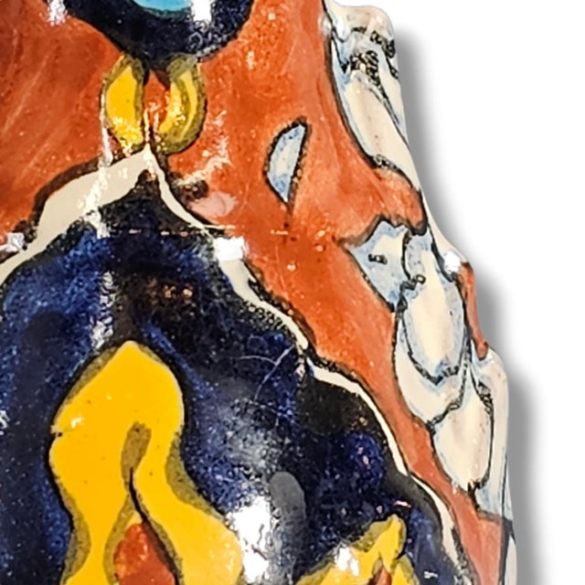 Mexican Ceramic Sun Vase Home Décor Vase For Sale - Image 9 of 13