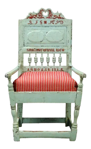 Danish Lars (Hugger) Pedersen Folk Art Painted Birch Armchair