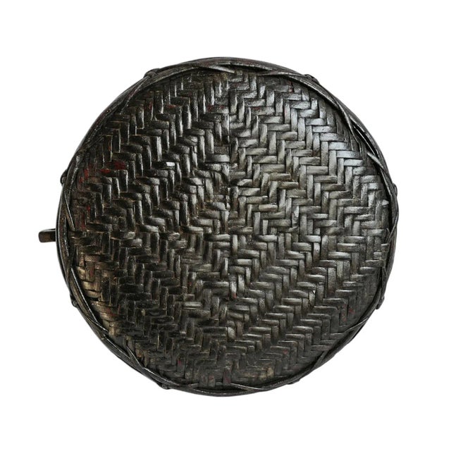 Contemporary Vintage Akha Thai Round Basket For Sale - Image 3 of 5