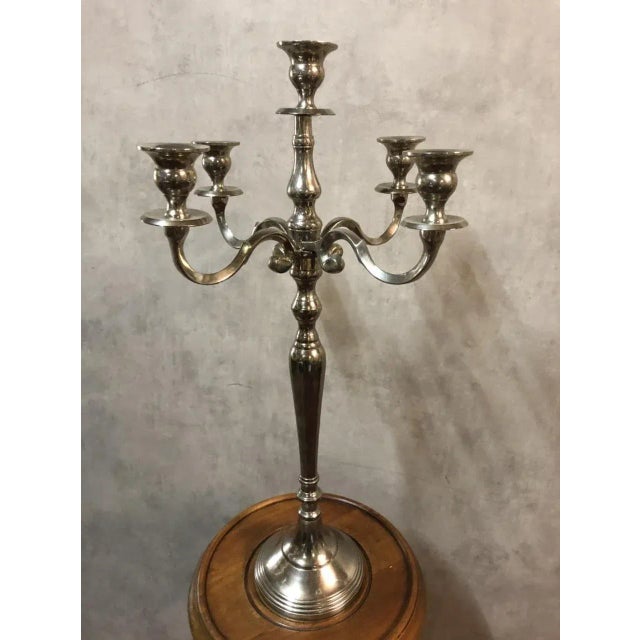 Mid-Century Modern Silver Metal Table Lamp, 1960s For Sale - Image 3 of 10
