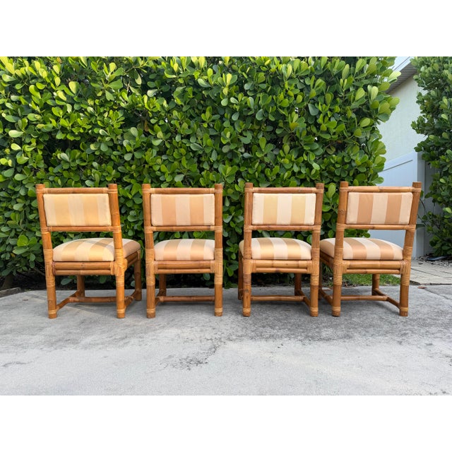 Wood Vintage Elephant Bamboo Dining Chairs, Set of 4 For Sale - Image 7 of 10