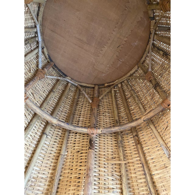 Vintage 1970’s Trompe L’Oeil Rattan Ghost Table in the Manner of Michael Taylor For Sale - Image 9 of 11