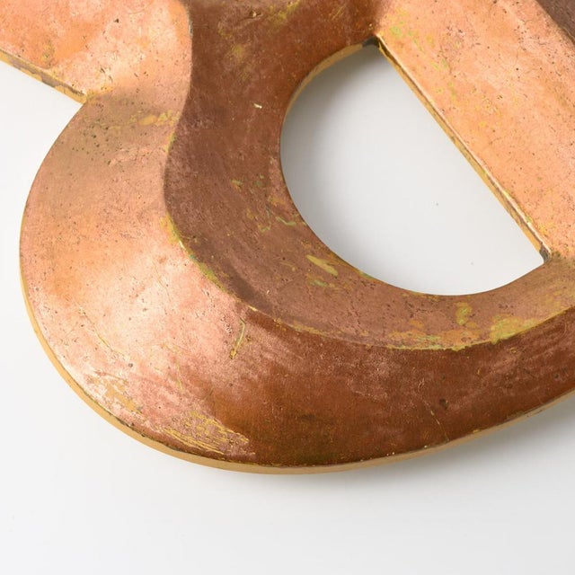 Vintage Copper Colour Letter R, 1970s For Sale - Image 6 of 10