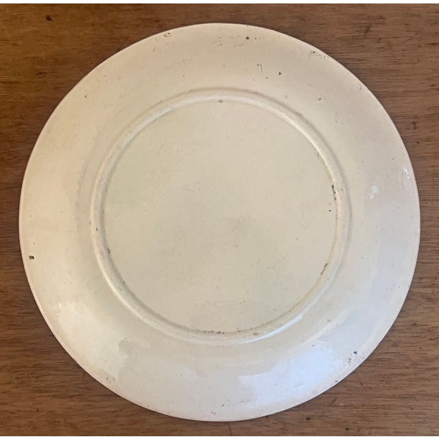 Beige French Majolica Bird & Berries Plate C. 1890's For Sale - Image 8 of 8