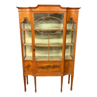 Inlaid Satinwood Display Cabinet from Maple & Co., 1900s For Sale