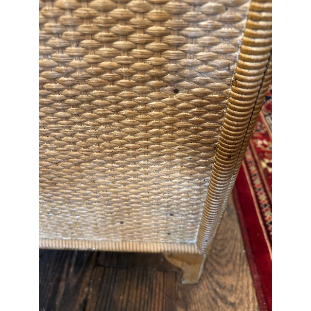 1940s Nantucket Antique Wicker Multi Drawer Tall Chest Commode For Sale - Image 5 of 11