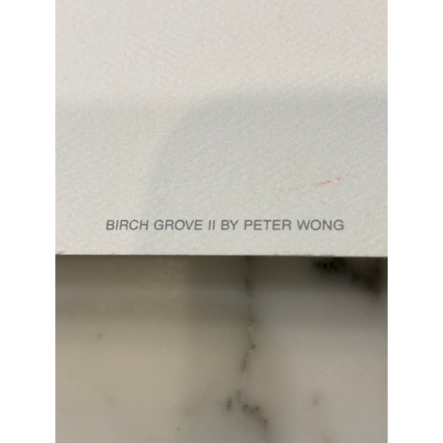 1990s Vintage 1990s Lithograph Titled, "Birch Grove", Signed by Artist Peter Wong For Sale - Image 5 of 13