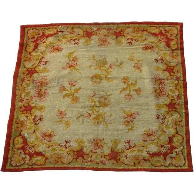Antique English Rug 5.7x5.4 For Sale - Image 4 of 4