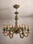 Vintage Louis XV Silvered Gold-Plated Leaf Carved Wood Eight Light Chandelier with Floral Motifs, Italy, 1920s, Set of 2 For Sale - Image 13 of 18