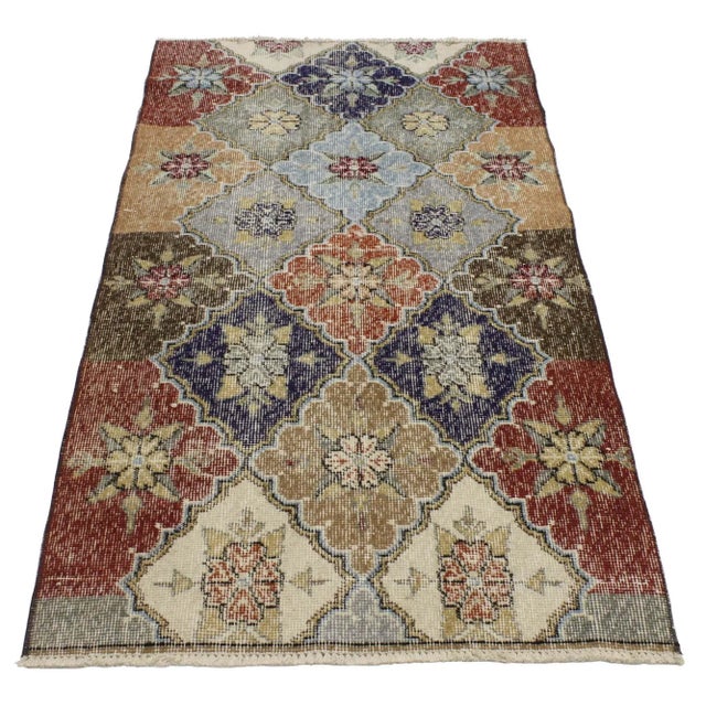 Rustic Zeki Muren Vintage Turkish Sivas Rug - 02'09 X 05'07 For Sale - Image 3 of 7