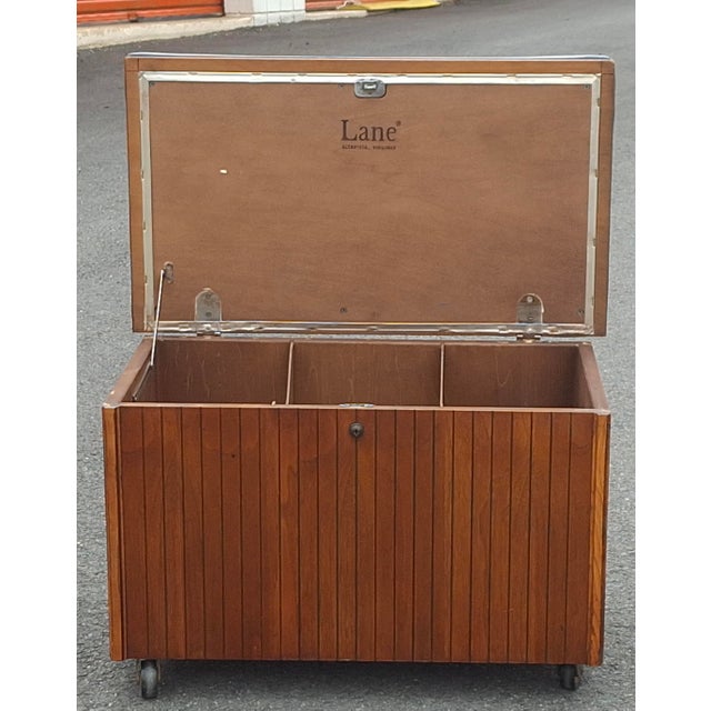Mid-Century Modern Mid 20th Century Lane Furniture Sheet Music Cabinet and Bench For Sale - Image 3 of 11