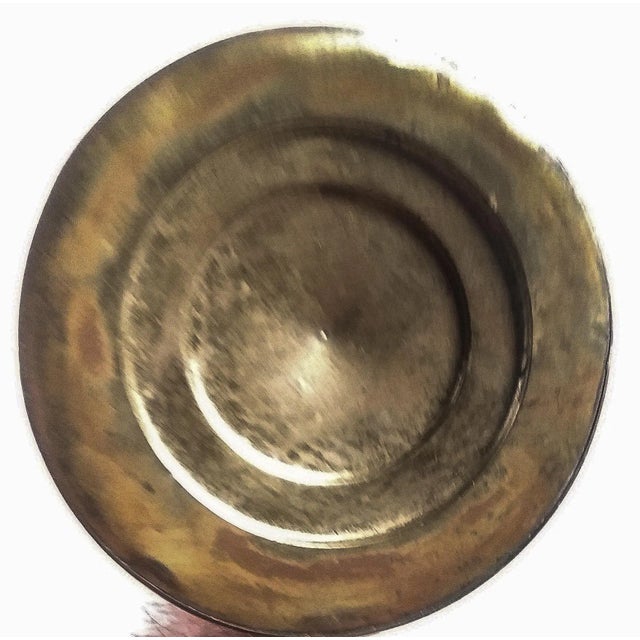 1930s Brass Heavy Base Single Candle Holder For Sale - Image 4 of 10