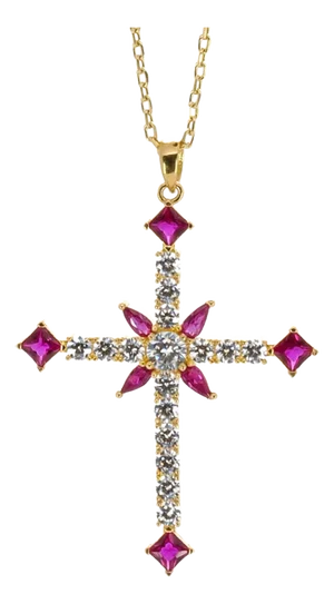 Divine Faith Ruby & Diamond Gold Necklace