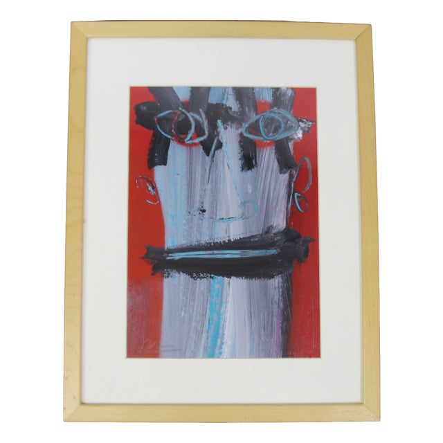 Lola Galanes, Expressionist Composition, 21st Century, Acrylic on Cardboard For Sale