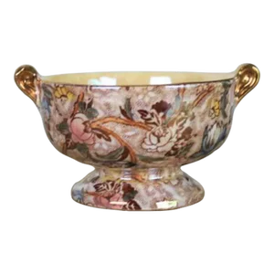 Vintage 1950's Maling English China Lustre Ware Sugar Bowl, Ring Dish, Catchall Cottagecore