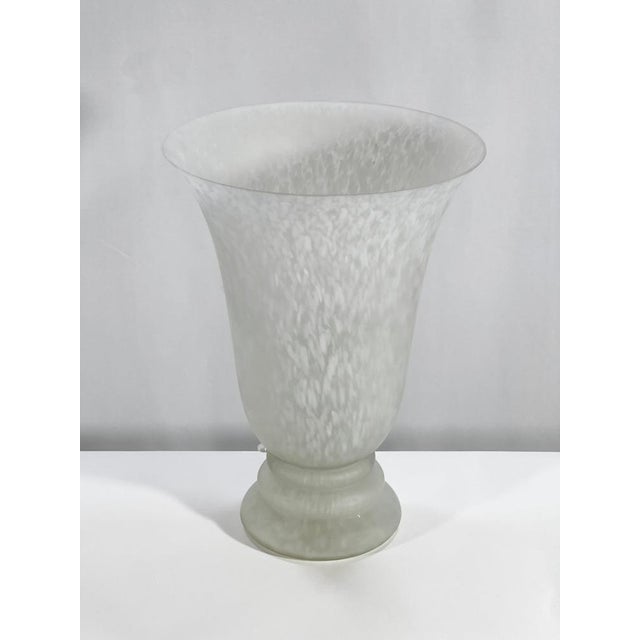 Vintage Art Deco Style Glass Torchiere Uplighter Lamp, 1980s For Sale - Image 11 of 11