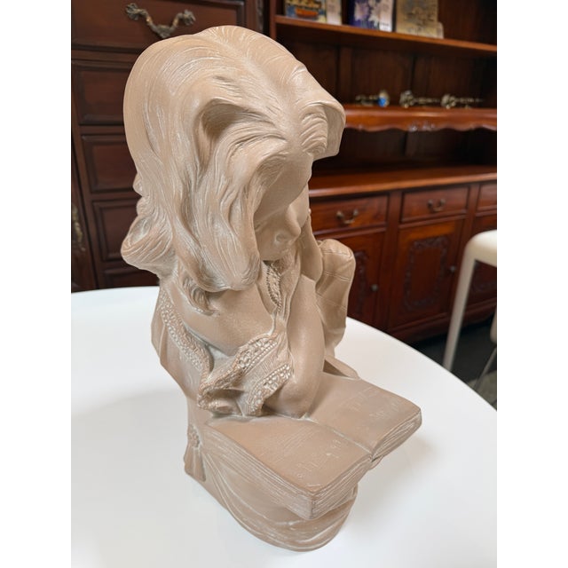 Contemporary Pablo Verde Girl Reading a Book Sculpture, Circa 1985 For Sale - Image 3 of 12