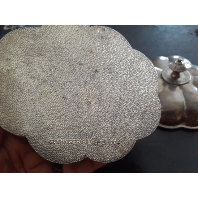 1994 Godinger Silver Scalopped Velvet Lined Jewelry Casket For Sale In Dallas - Image 6 of 7