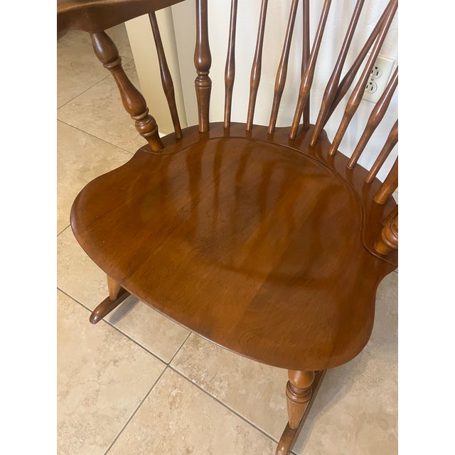 Vintage Nichols & Stone CO Solid Maple Rocker Chair .Circa 1950s. Solid wood, Spindle back