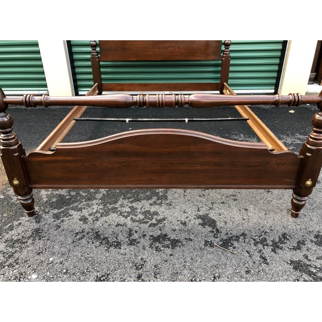 Ethan Allen Solid Cherry Cannonball Queen Bed Chairish