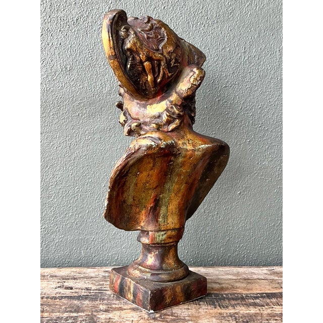 Paint Vintage Classical Greek Style Bust of Ajax For Sale - Image 7 of 18