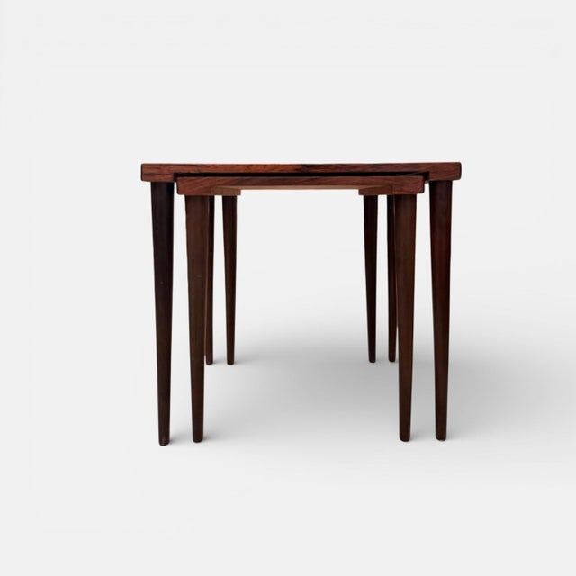 Mid-Century Modern Vintage Danish Nesting Tables in Palisander, 1960s, Set of 2 For Sale - Image 3 of 8