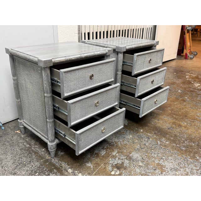 Wood Dovetail Furniture Nightstands, Pair For Sale - Image 7 of 12