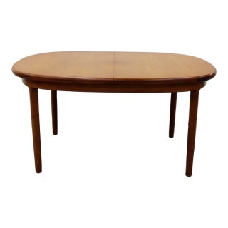 Vintage Mid Century Modern Teak Extendable Dining Table For Sale