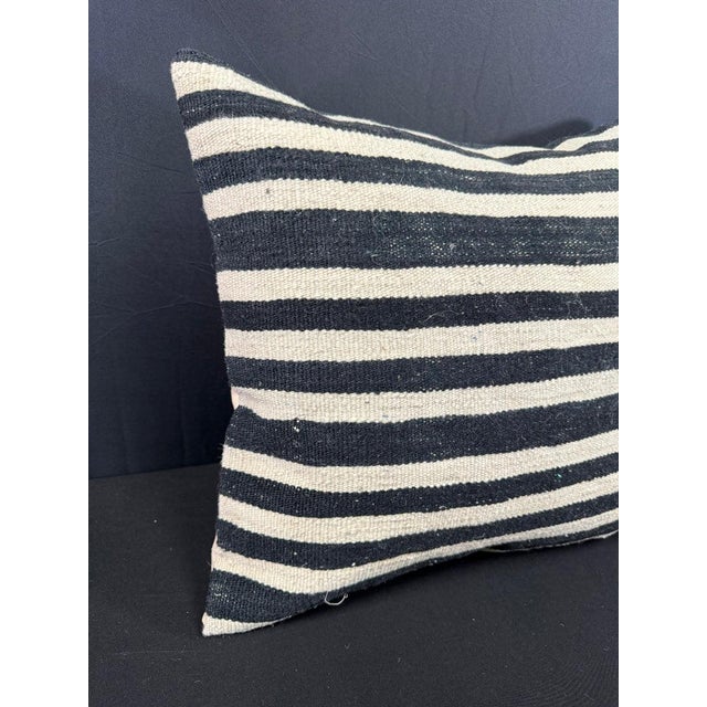 Contemporary Turkish Hemp Pillow Cushion Natural Beige Black Pillow Cushion Cover 20x20 For Sale - Image 3 of 4