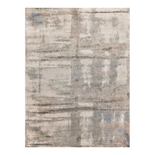 Exquisite Rugs Laureno Hand-Knotted Bamboo Silk & Cotton Gray/Multi Rug-8'X10' For Sale