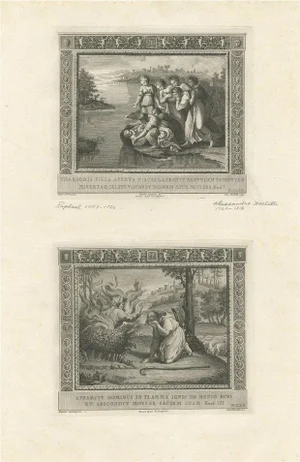A. Mochetti, The Nativity of Christ & Pharaohs Dream, 1850, Paper